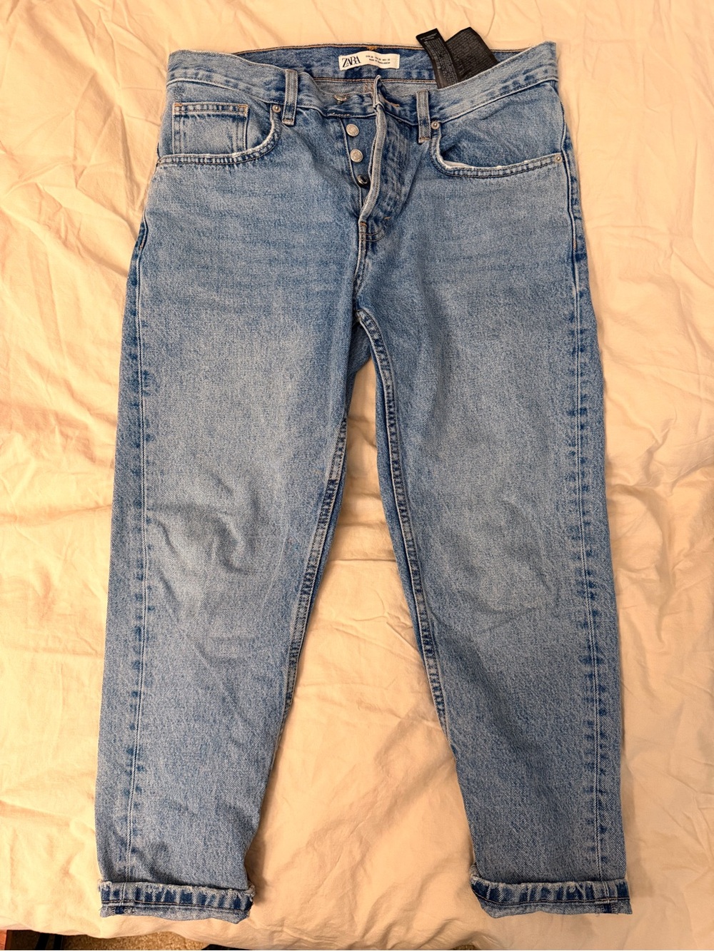 Zara Light Wash Straight Leg Jeans